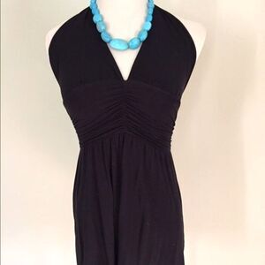 [Ella Moss] Black Cotton Blend Halter Top: Sz XS